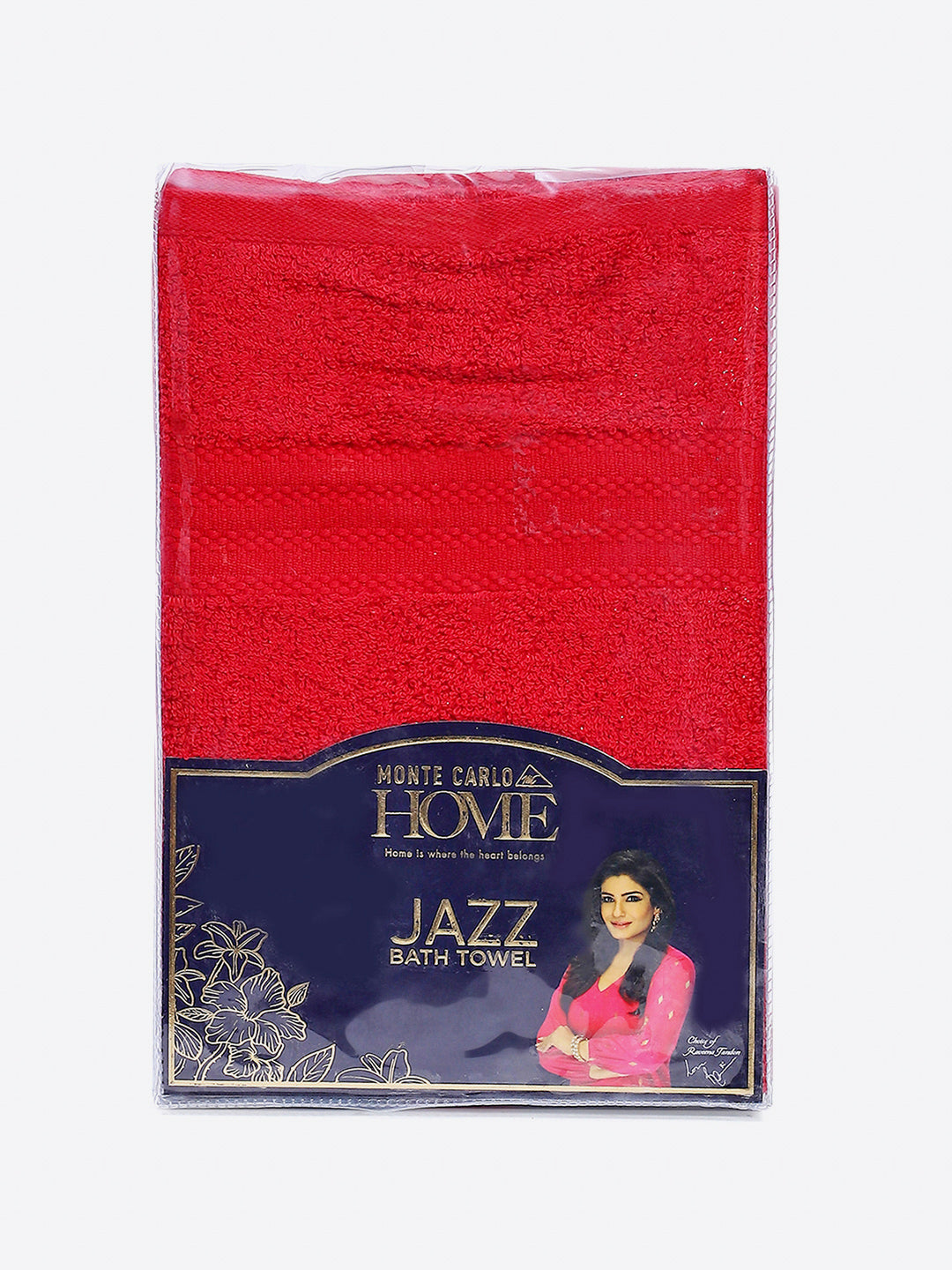 Red Cotton Solid 400 GSM Bath Towel (Jazz)