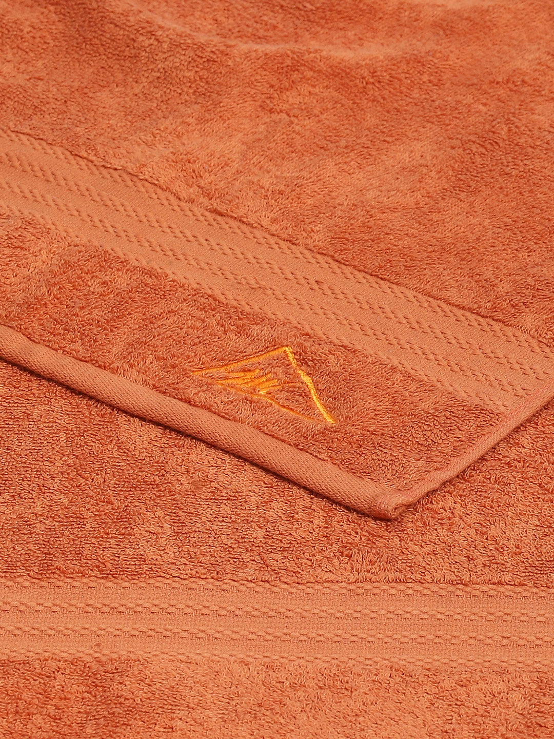 Orange Cotton Solid 400 GSM Bath Towel (Jazz)