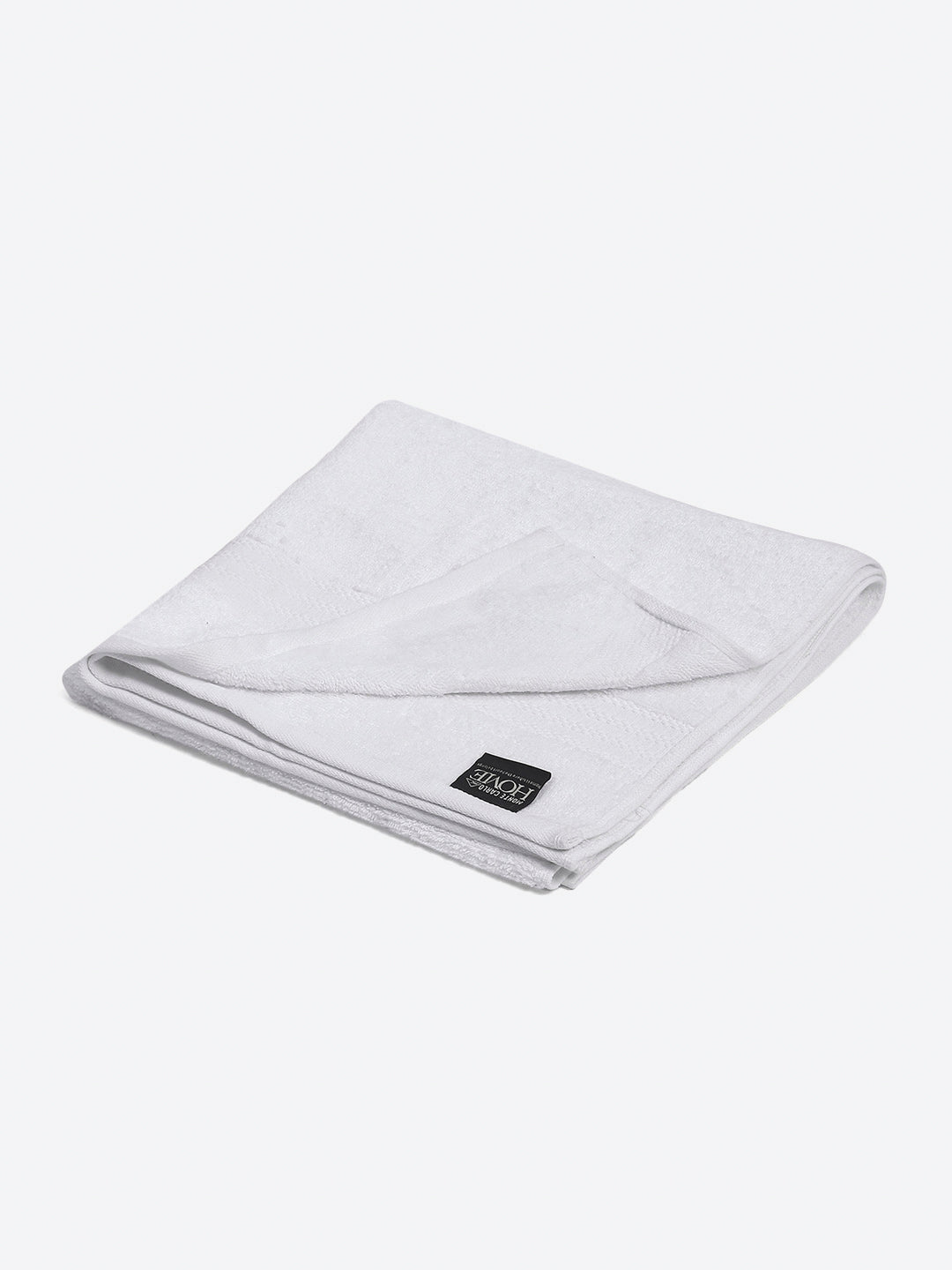 White Cotton Solid 400 GSM Bath Towel (Jazz)