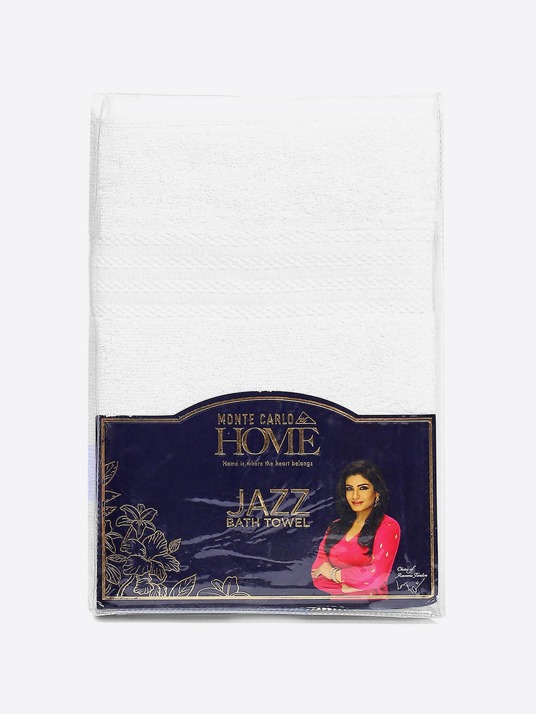 White Cotton Solid 400 GSM Bath Towel (Jazz)