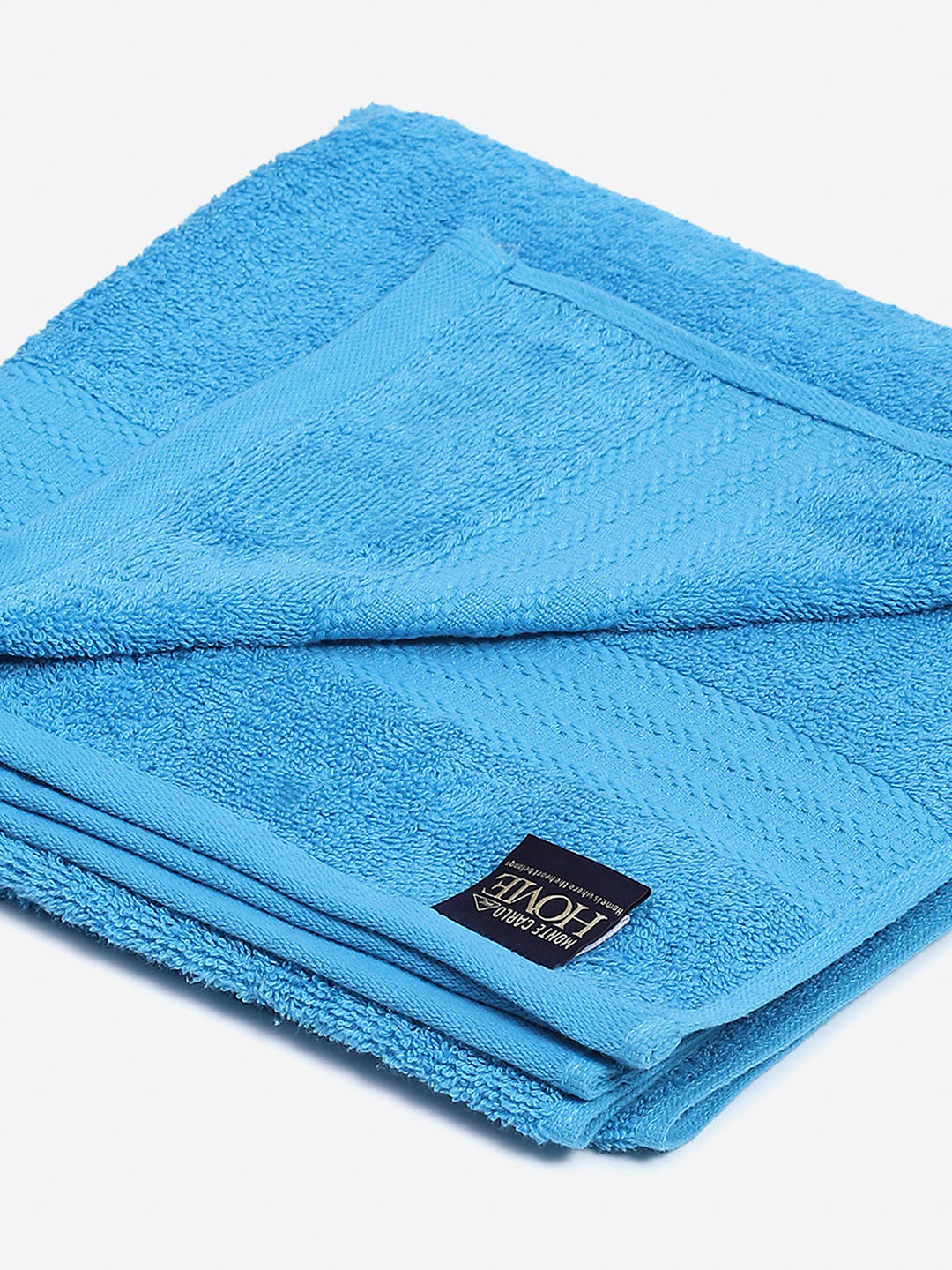 Aqua Blue Cotton Solid 400 GSM Bath Towel (Jazz)