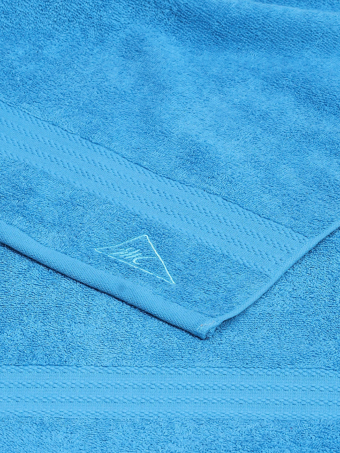 Aqua Blue Cotton Solid 400 GSM Bath Towel (Jazz)