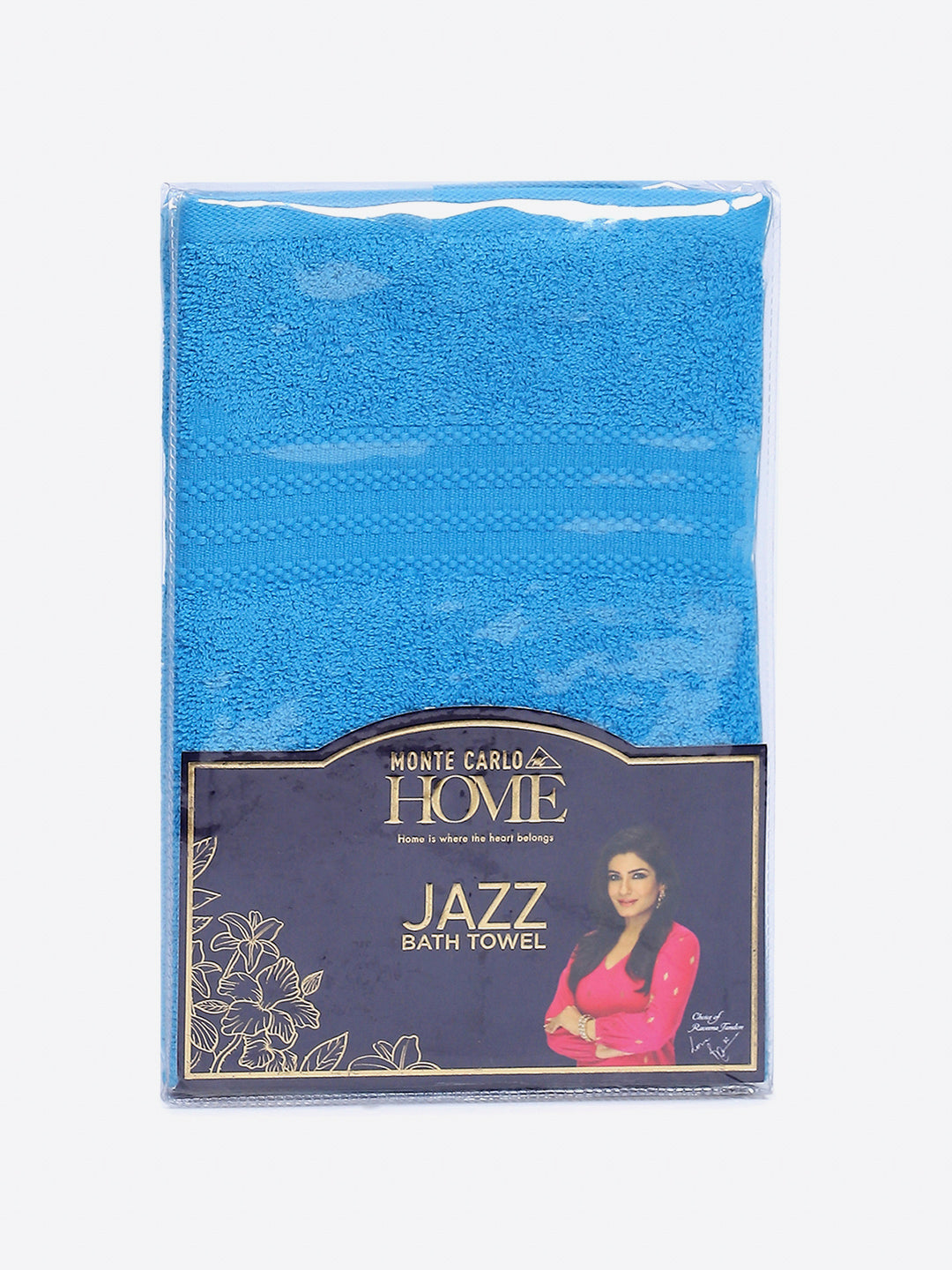 Aqua Blue Cotton Solid 400 GSM Bath Towel (Jazz)