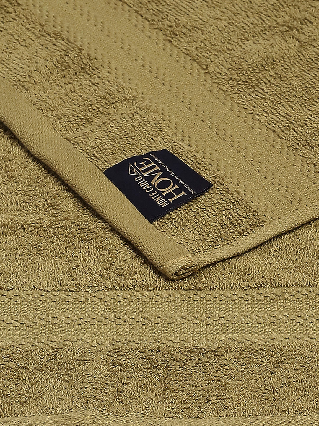Olive Cotton Solid 380 GSM 2 Bath Towel & 2 Hand Towel