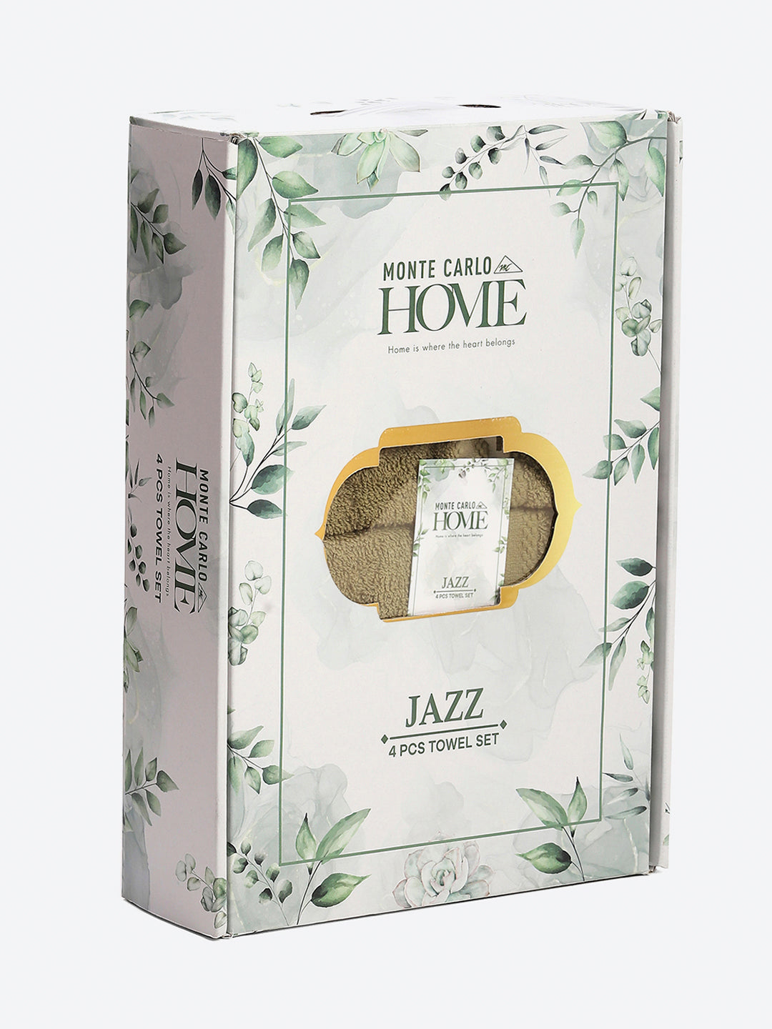 Olive Cotton Solid 380 GSM 2 Bath Towel & 2 Hand Towel