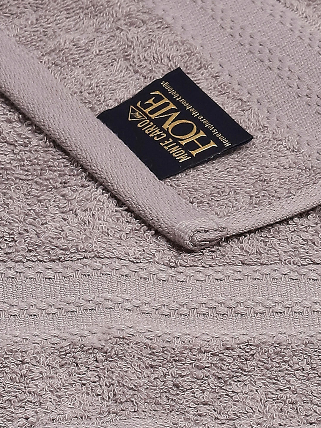 Grey Cotton Solid 380 GSM 2 Bath Towel & 2 Hand Towel