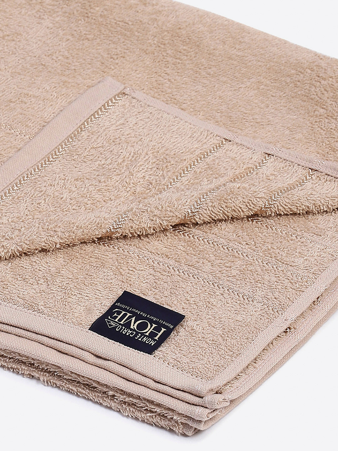 Beige Cotton Solid 350 GSM Bath Towel (Soho)