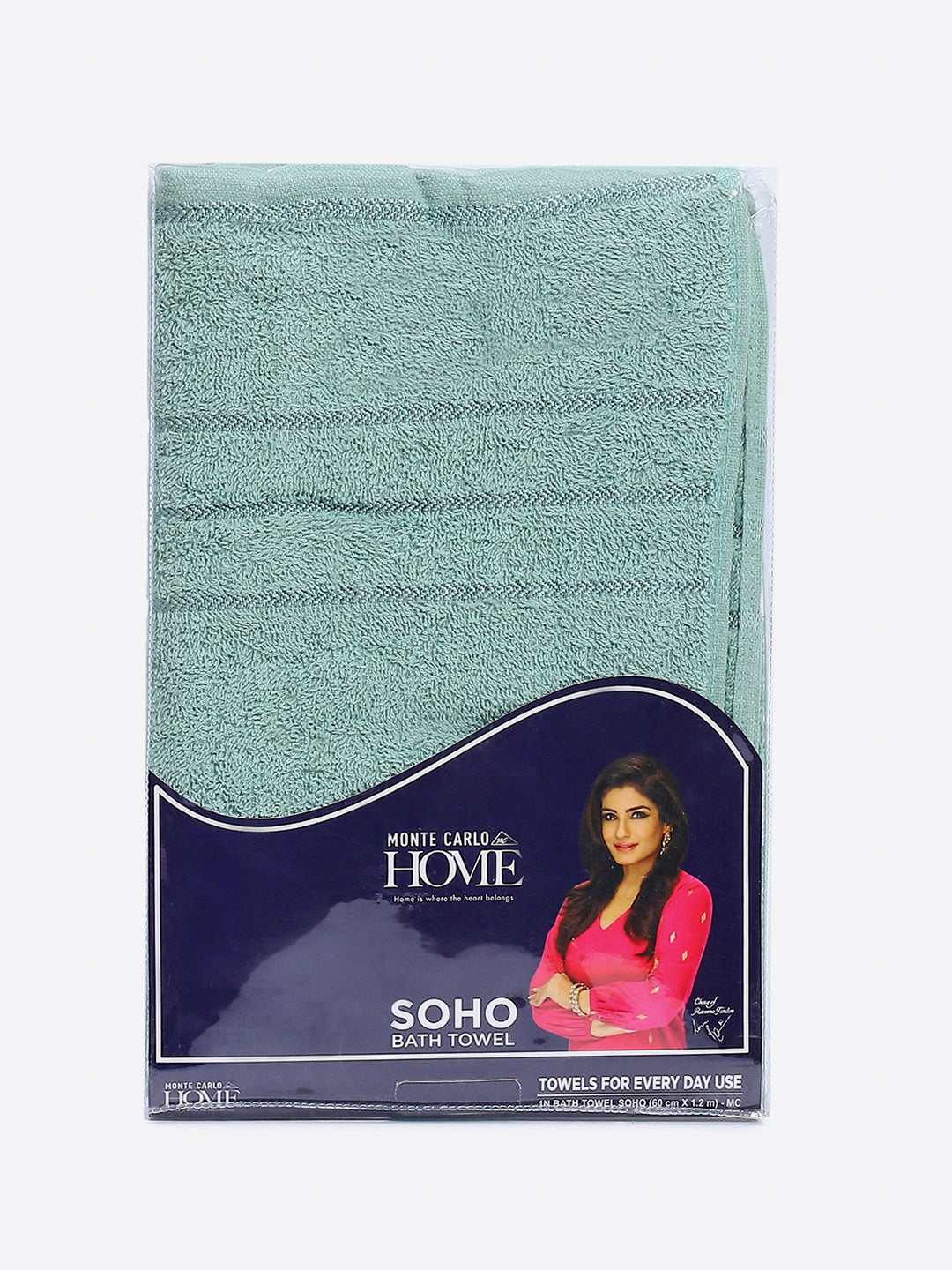 Sky Blue Cotton Solid 350 GSM Bath Towel (Soho)