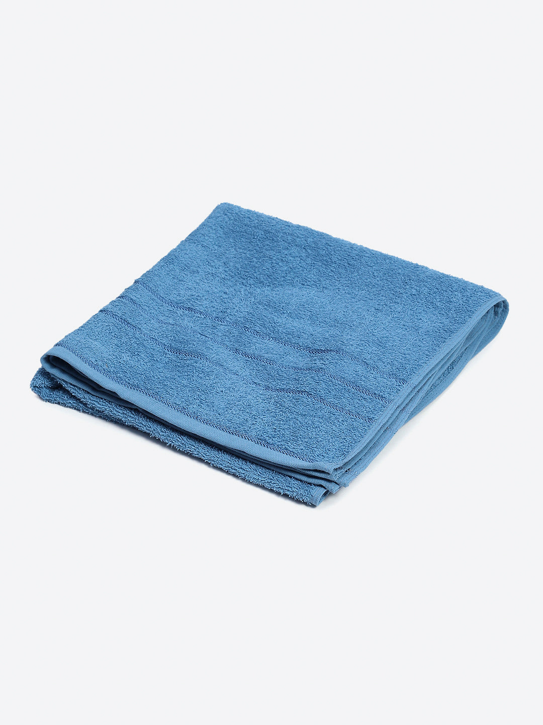 Light Blue Cotton Solid 350 GSM Bath Towel (Soho)