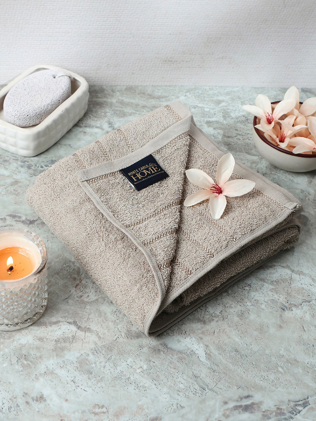 Grey Cotton Solid 350 GSM Bath Towel (Soho)