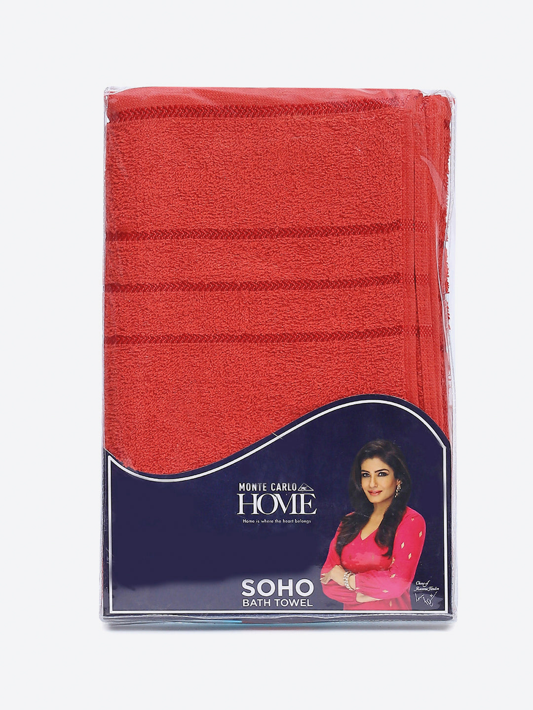 Red Cotton Solid 350 GSM Bath Towel (Soho)