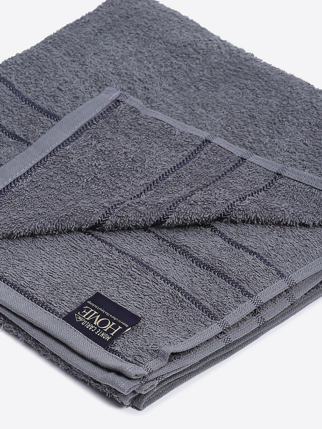 Grey Cotton Solid 350 GSM Bath Towel (Soho)