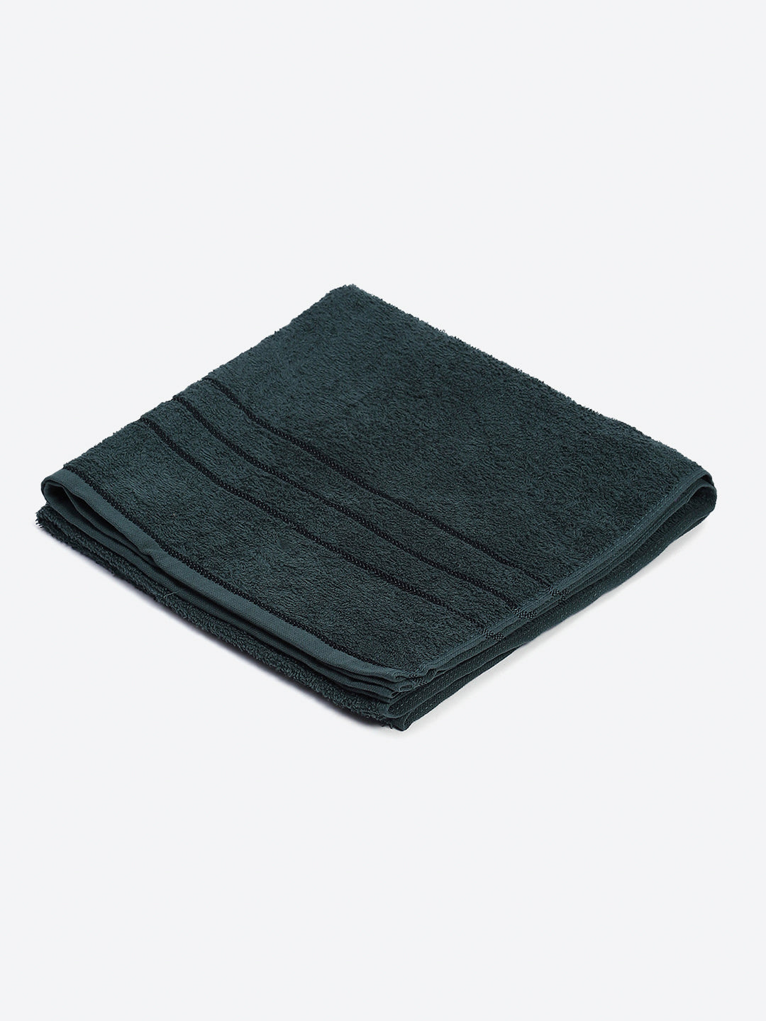 Bottle Green Cotton Solid 350 GSM Bath Towel (Soho)