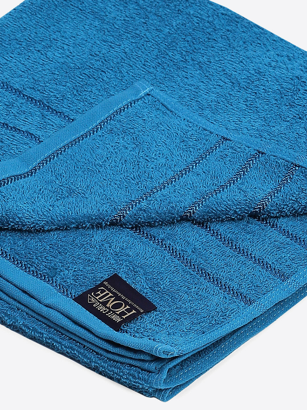 Aqua Blue Cotton Solid 350 GSM Bath Towel (Soho)