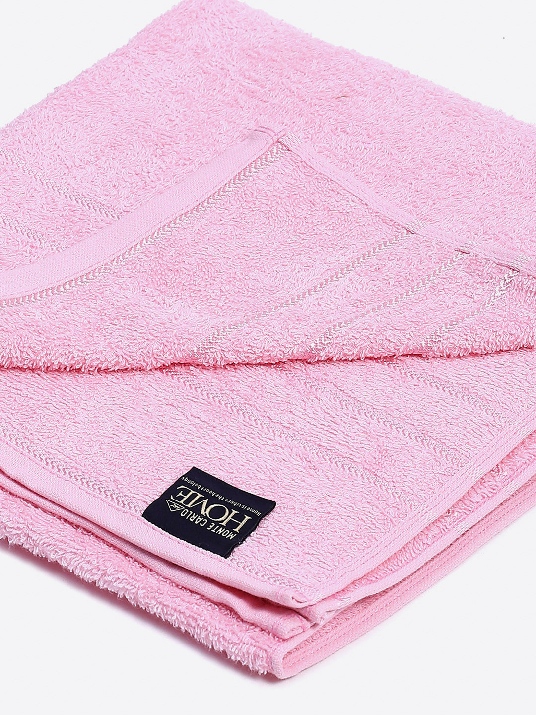 Light Pink Cotton Solid 350 GSM Bath Towel (Soho)