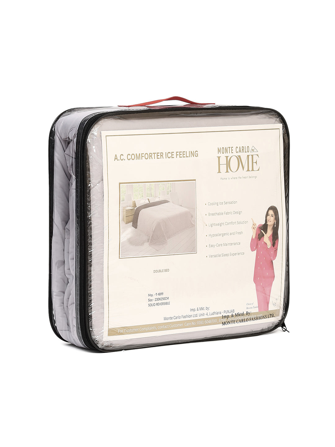 Solid Double Bed 110 GSM Comforter for AC Room - (Icefelgdb)