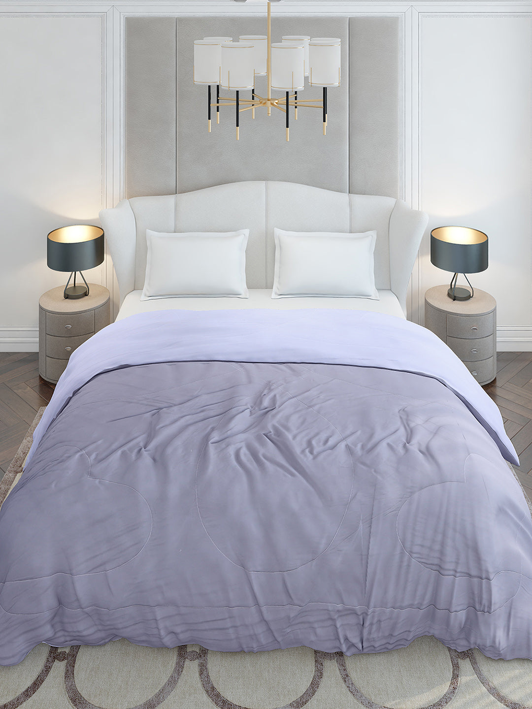 Solid Double Bed 110 GSM Comforter for AC Room - (Icefelgdb)