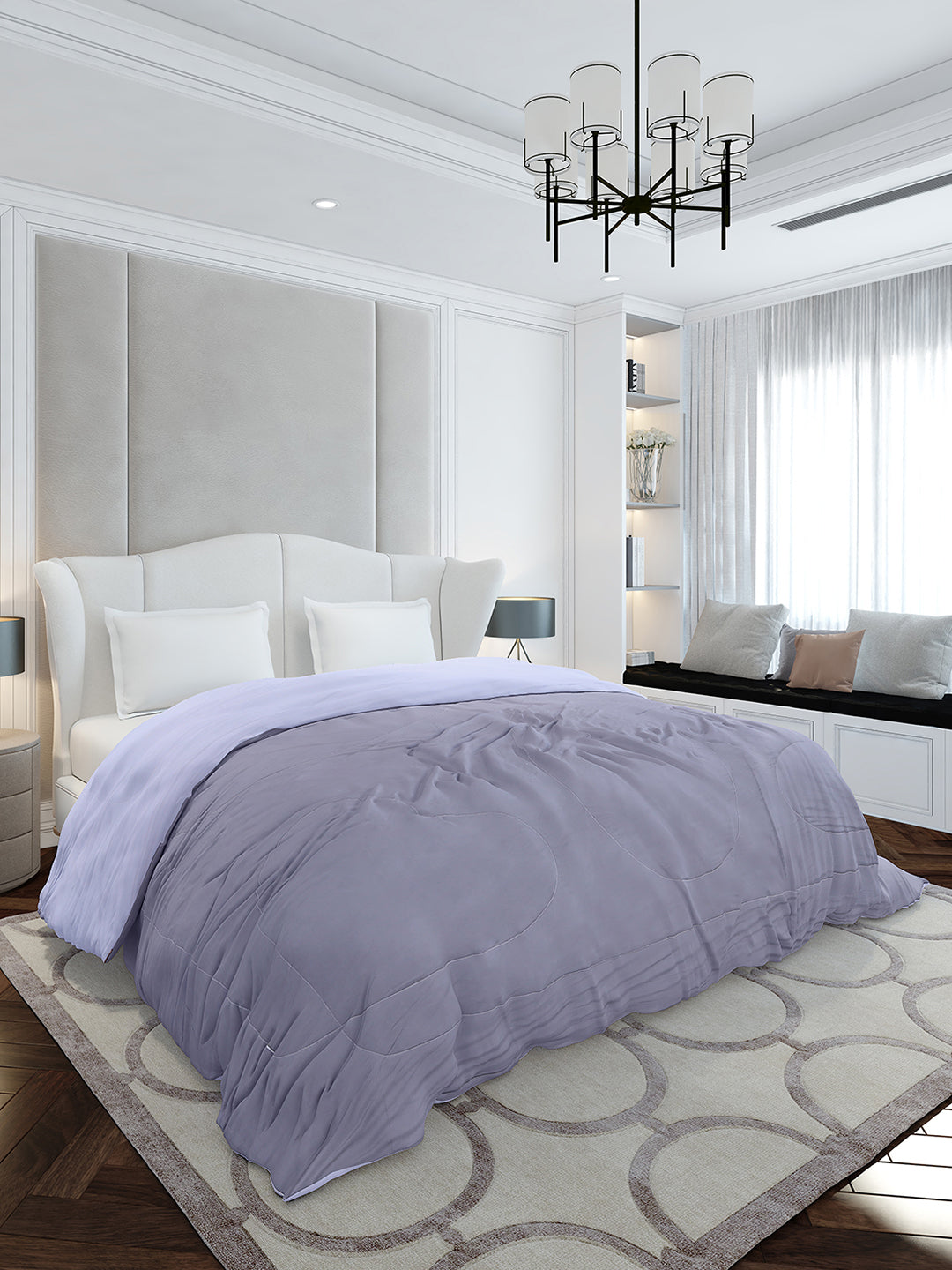 Solid Double Bed 110 GSM Comforter for AC Room - (Icefelgdb)