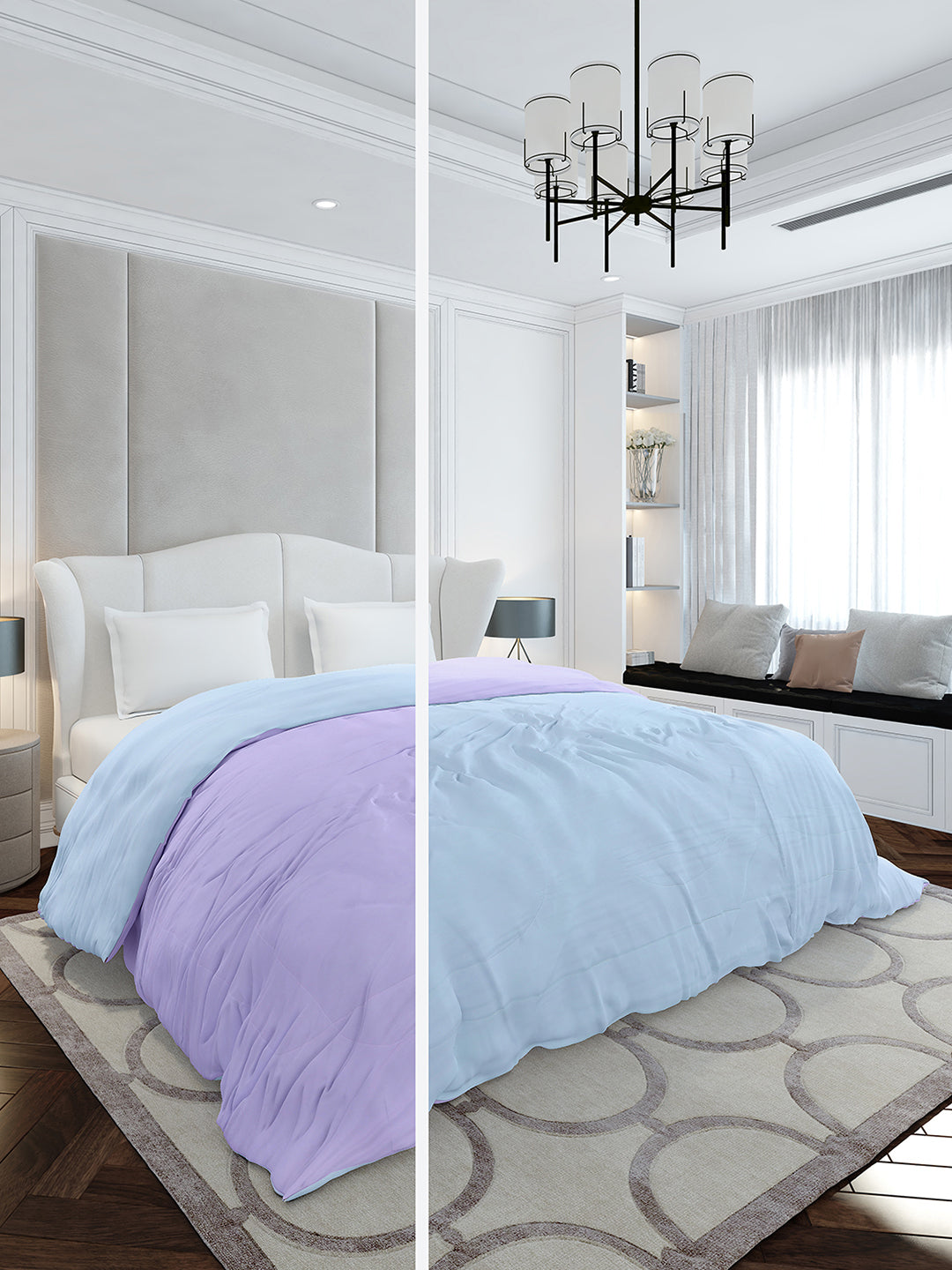 Solid Double Bed 110 GSM Comforter for AC Room - (Icefelgdb)