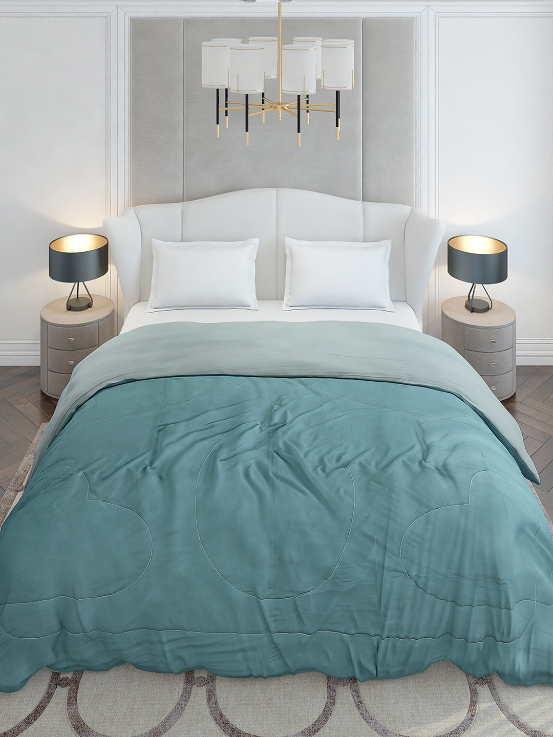 Solid Double Bed 110 GSM Comforter for AC Room - (Icefelgdb)