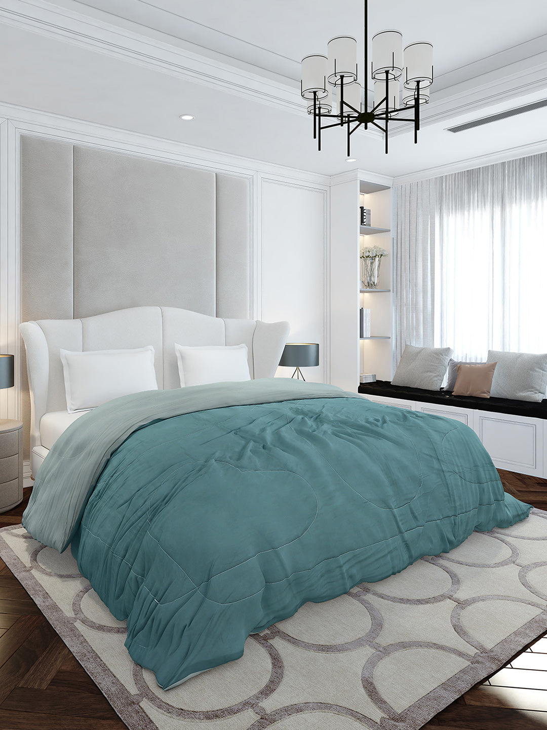 Solid Double Bed 110 GSM Comforter for AC Room - (Icefelgdb)