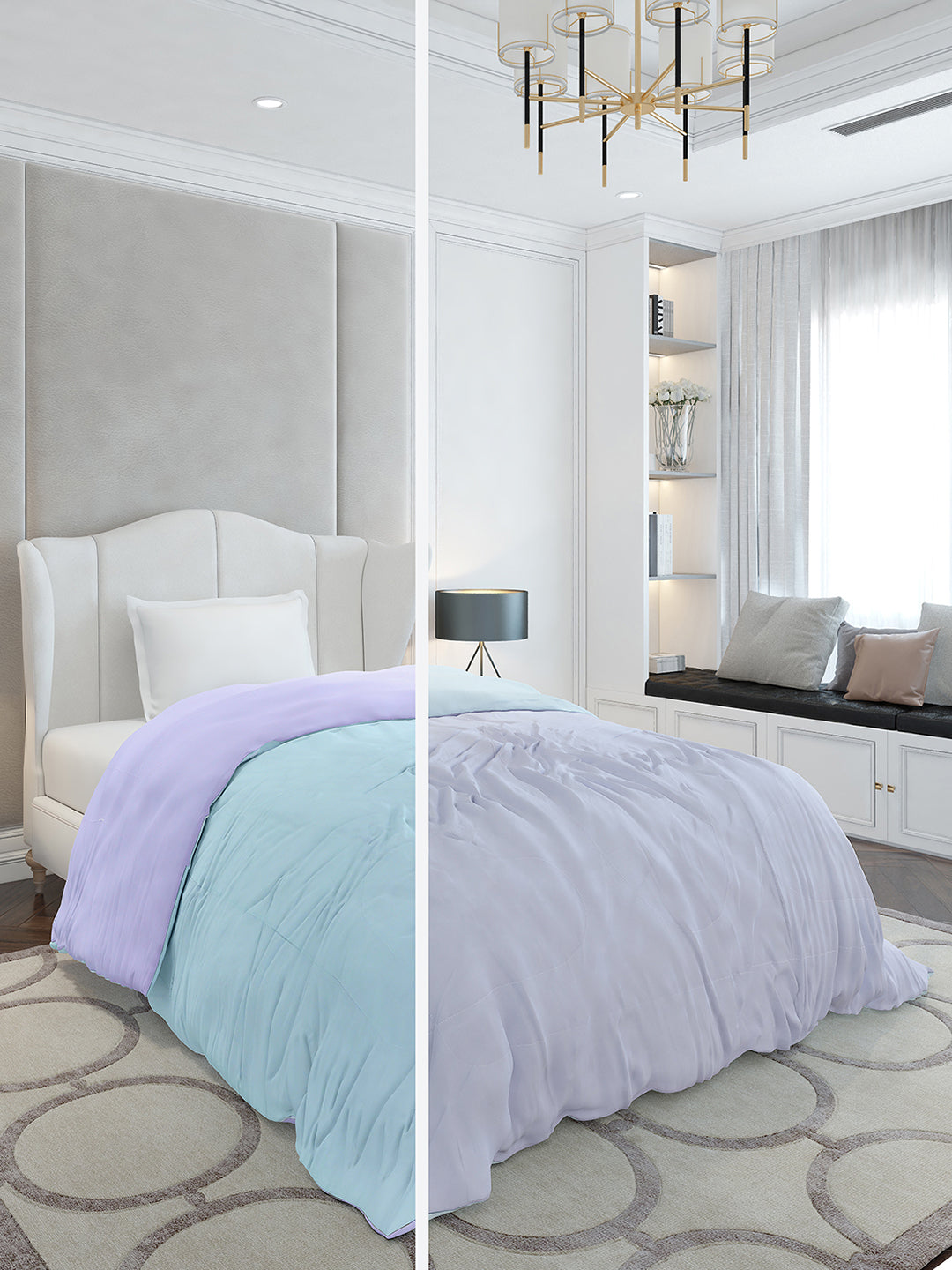 Solid Single Bed 110 GSM Comforter for AC Room - (Icefelgsb)