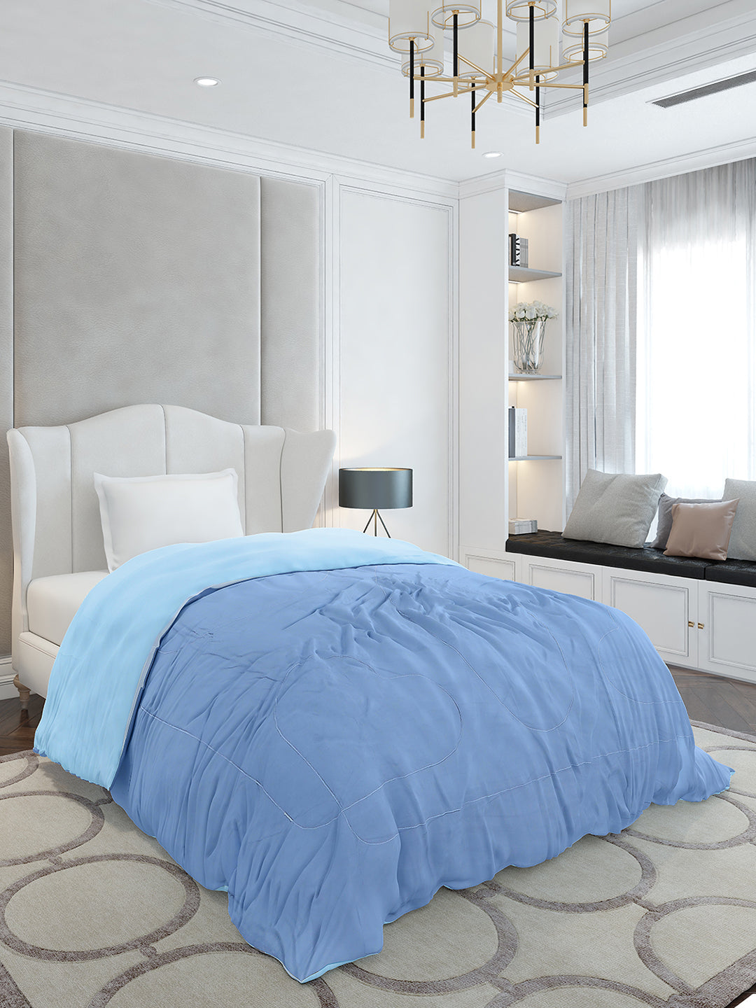 Solid Single Bed 110 GSM Comforter for AC Room - (Icefelgsb)