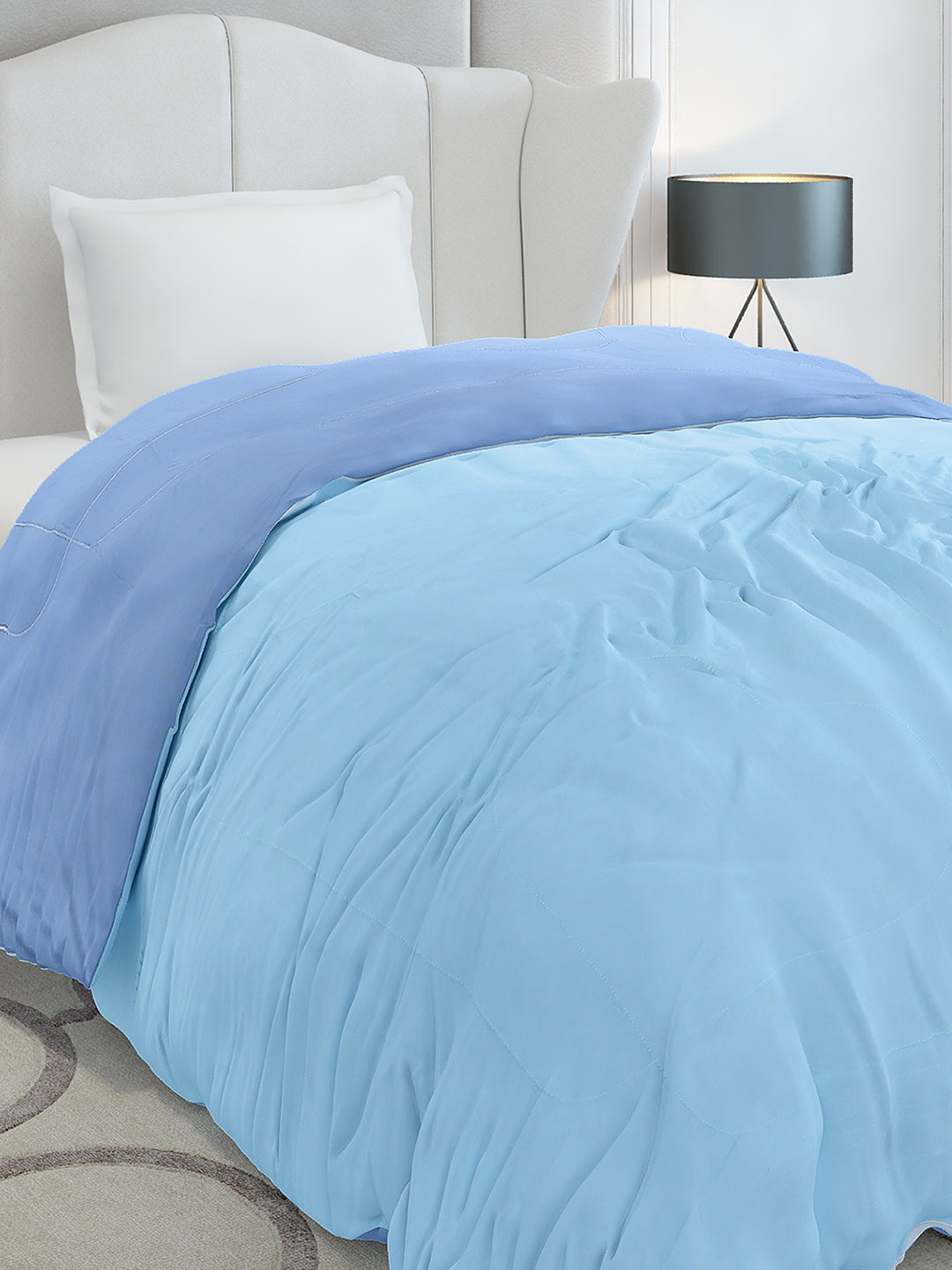 Solid Single Bed 110 GSM Comforter for AC Room - (Icefelgsb)