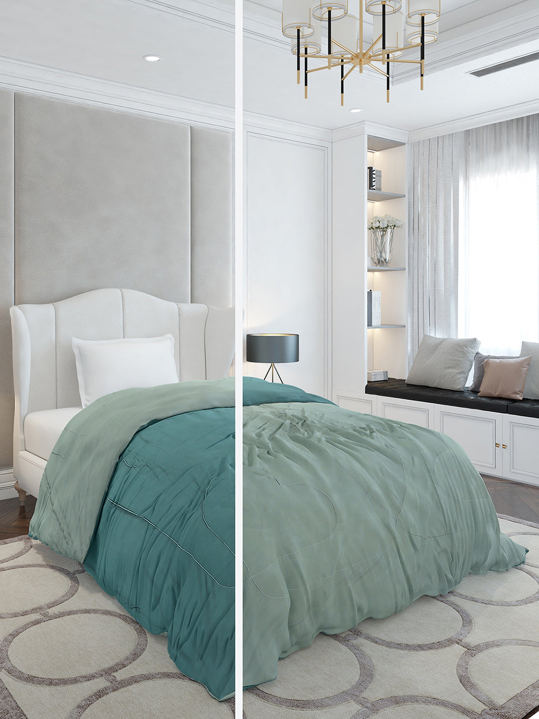 Solid Single Bed 110 GSM Comforter for AC Room - (Icefelgsb)