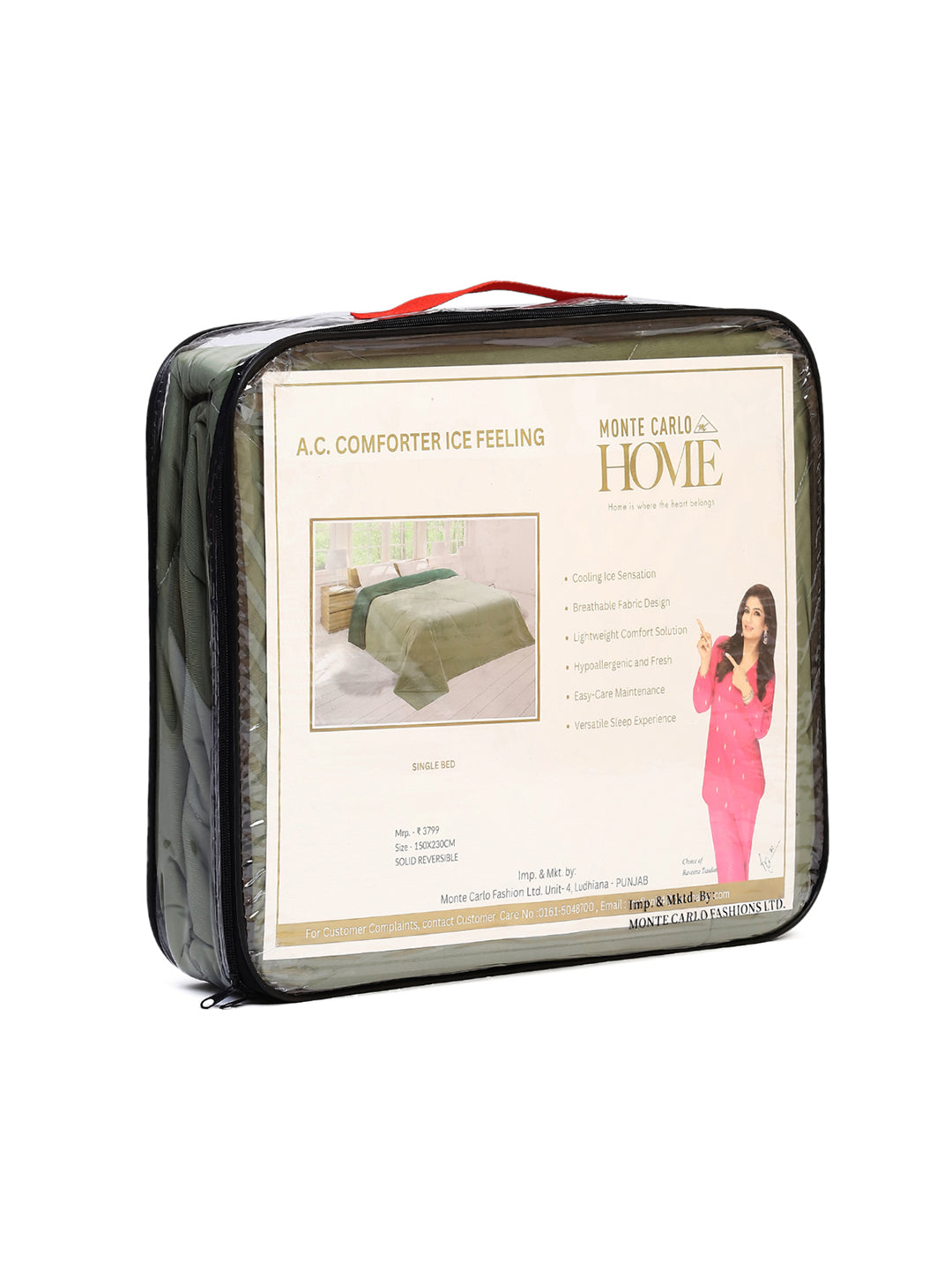 Solid Single Bed 110 GSM Comforter for AC Room - (Icefelgsb)