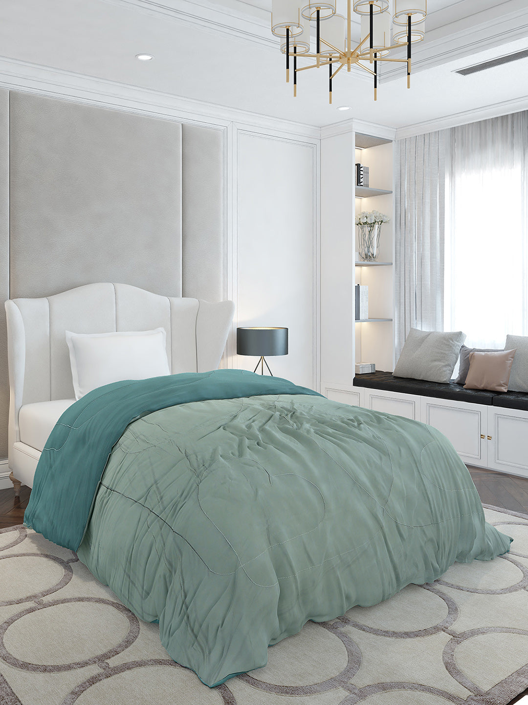 Solid Single Bed 110 GSM Comforter for AC Room - (Icefelgsb)
