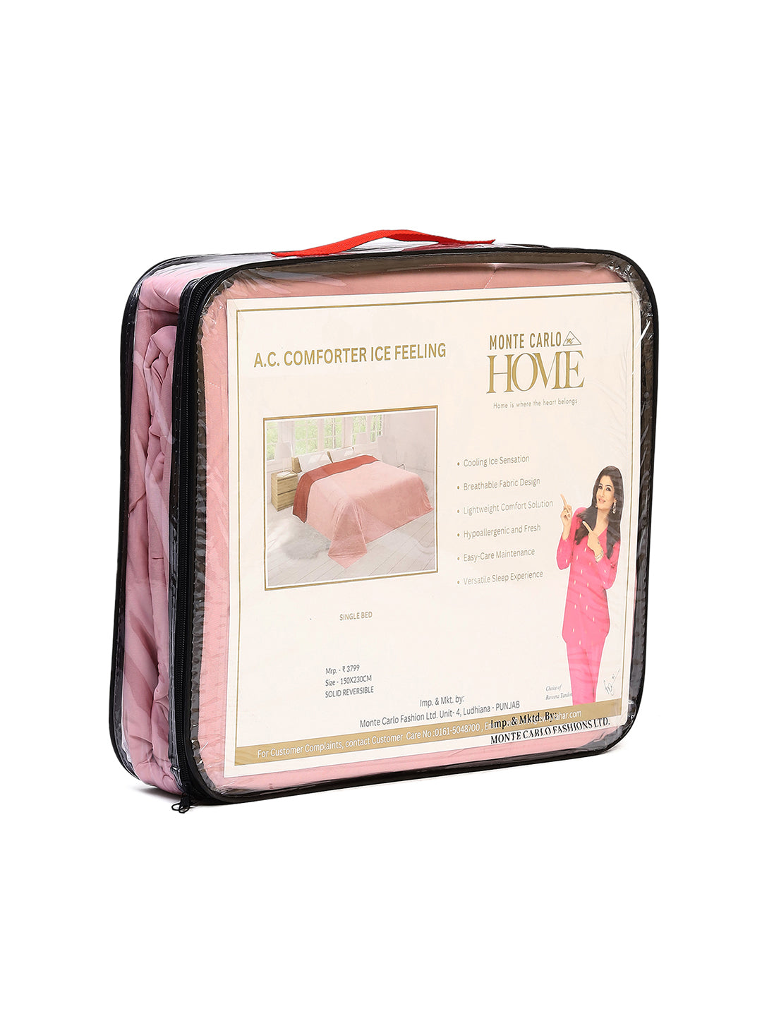 Solid Single Bed 110 GSM Comforter for AC Room - (Icefelgsb)