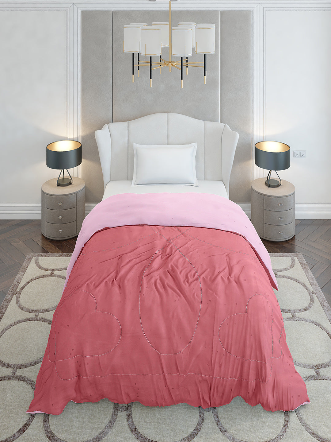 Solid Single Bed 110 GSM Comforter for AC Room - (Icefelgsb)