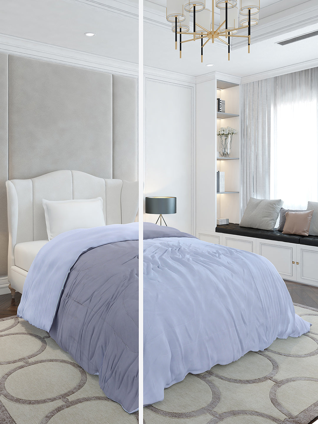Solid Single Bed 110 GSM Comforter for AC Room - (Icefelgsb)
