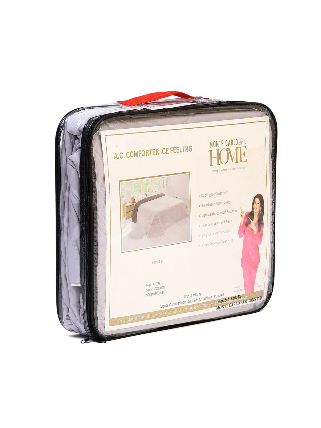 Solid Single Bed 110 GSM Comforter for AC Room - (Icefelgsb)