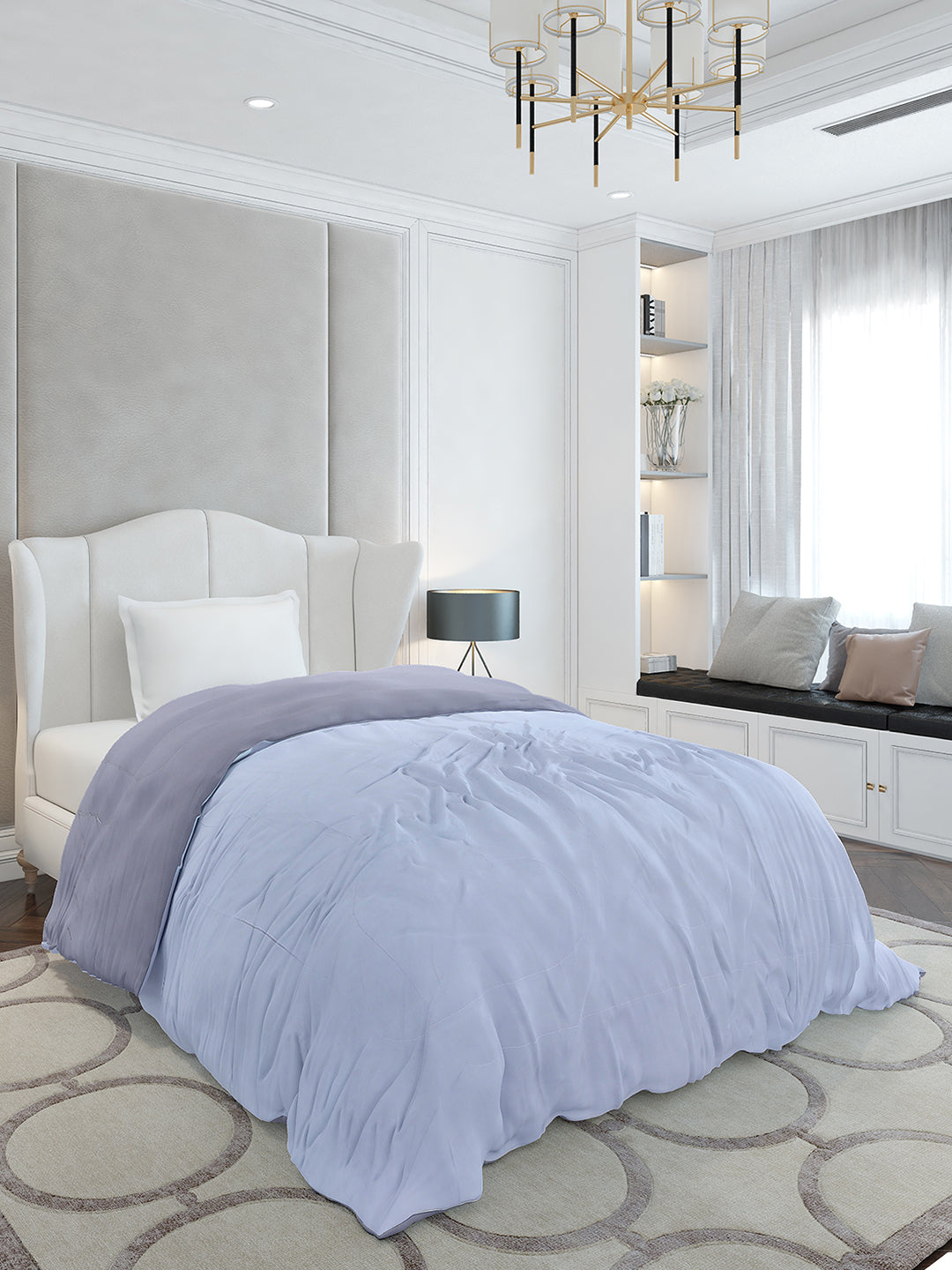Solid Single Bed 110 GSM Comforter for AC Room - (Icefelgsb)