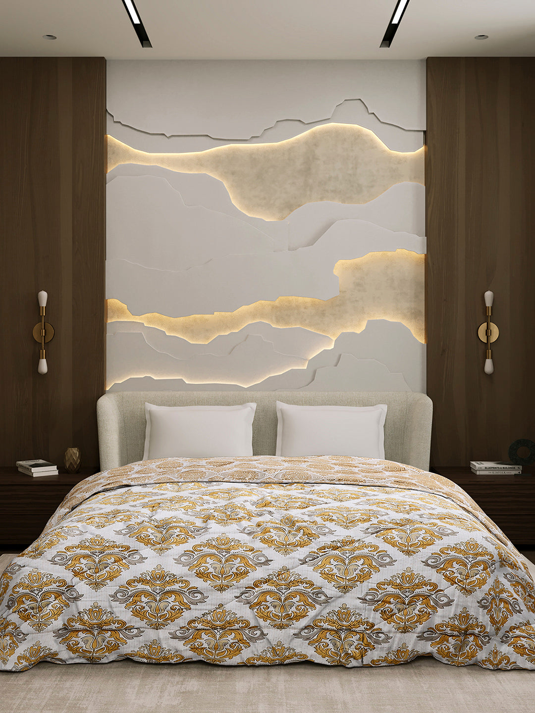 Printed Double Bed 3 Ply Comforter for AC Room - (Marvella)