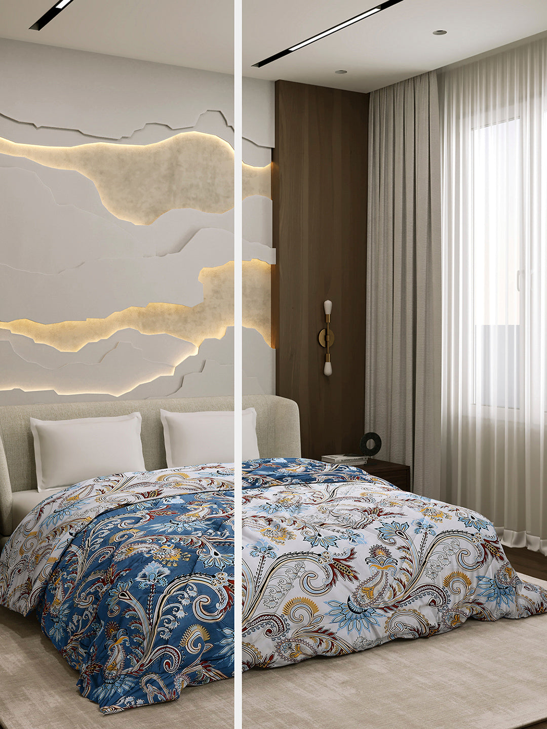 Printed Double Bed 3 Ply Comforter for AC Room - (Marvella)