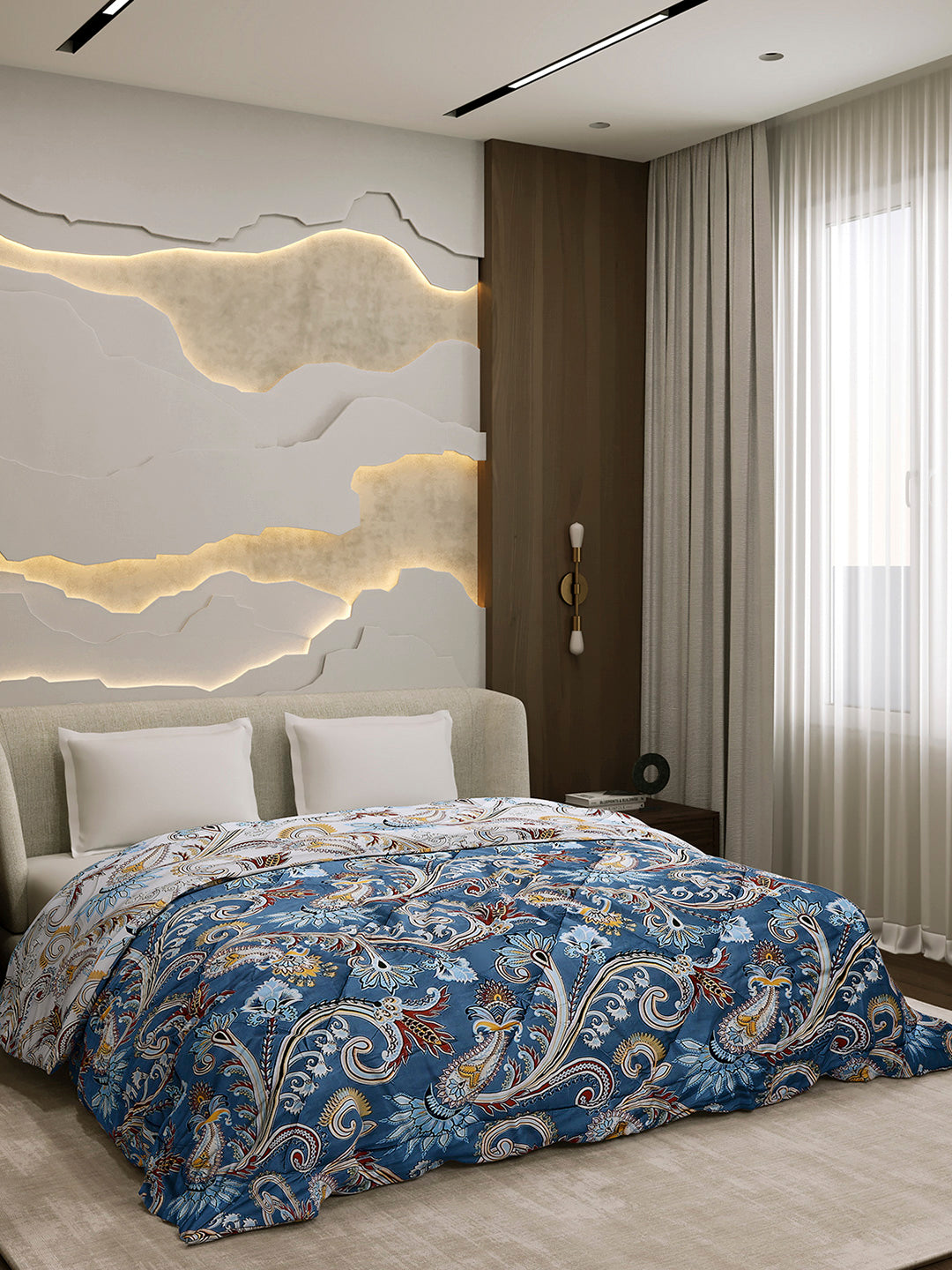 Printed Double Bed 3 Ply Comforter for AC Room - (Marvella)