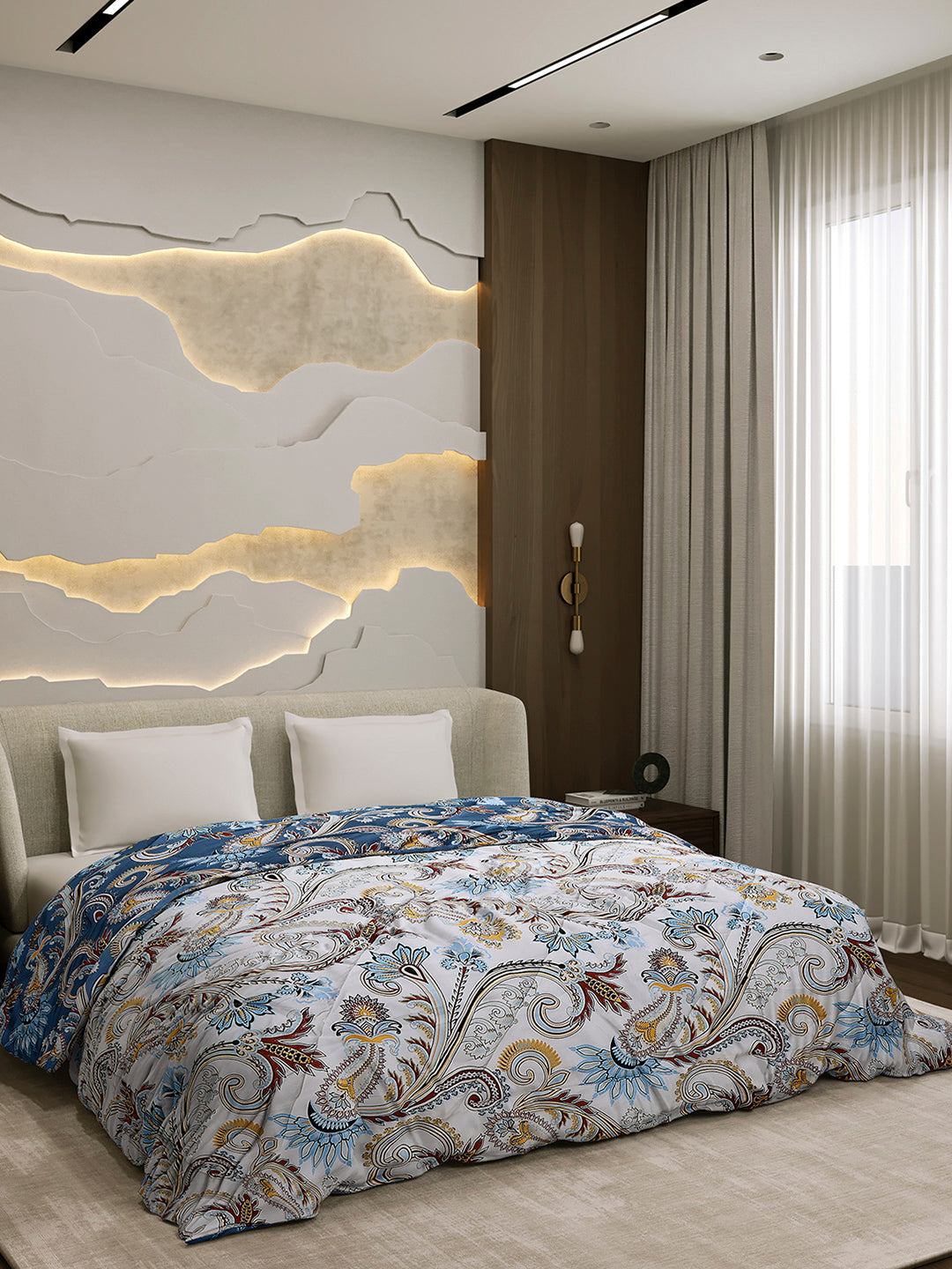 Printed Double Bed 3 Ply Comforter for AC Room - (Marvella)