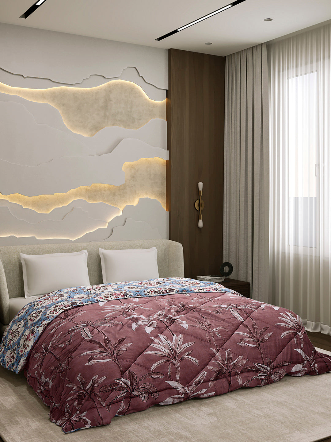 Printed Double Bed 3 Ply Comforter for AC Room - (Marvella)