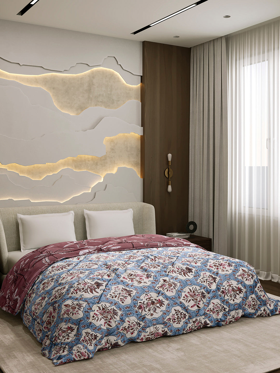 Printed Double Bed 3 Ply Comforter for AC Room - (Marvella)