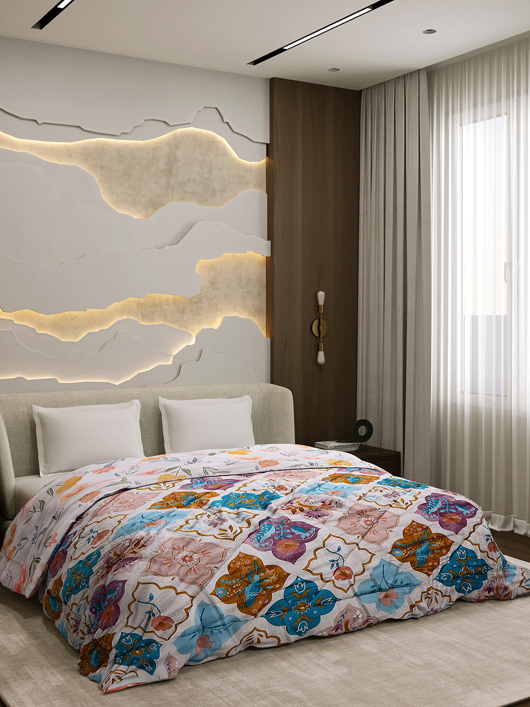 Printed Double Bed 3 Ply Comforter for AC Room - (Marvella)