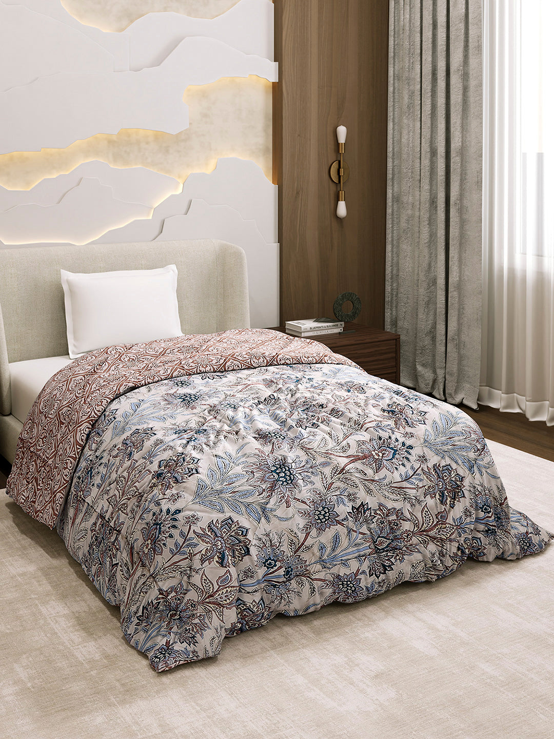 Printed Single Bed 3 Ply Comforter for AC Room - (Marvella)