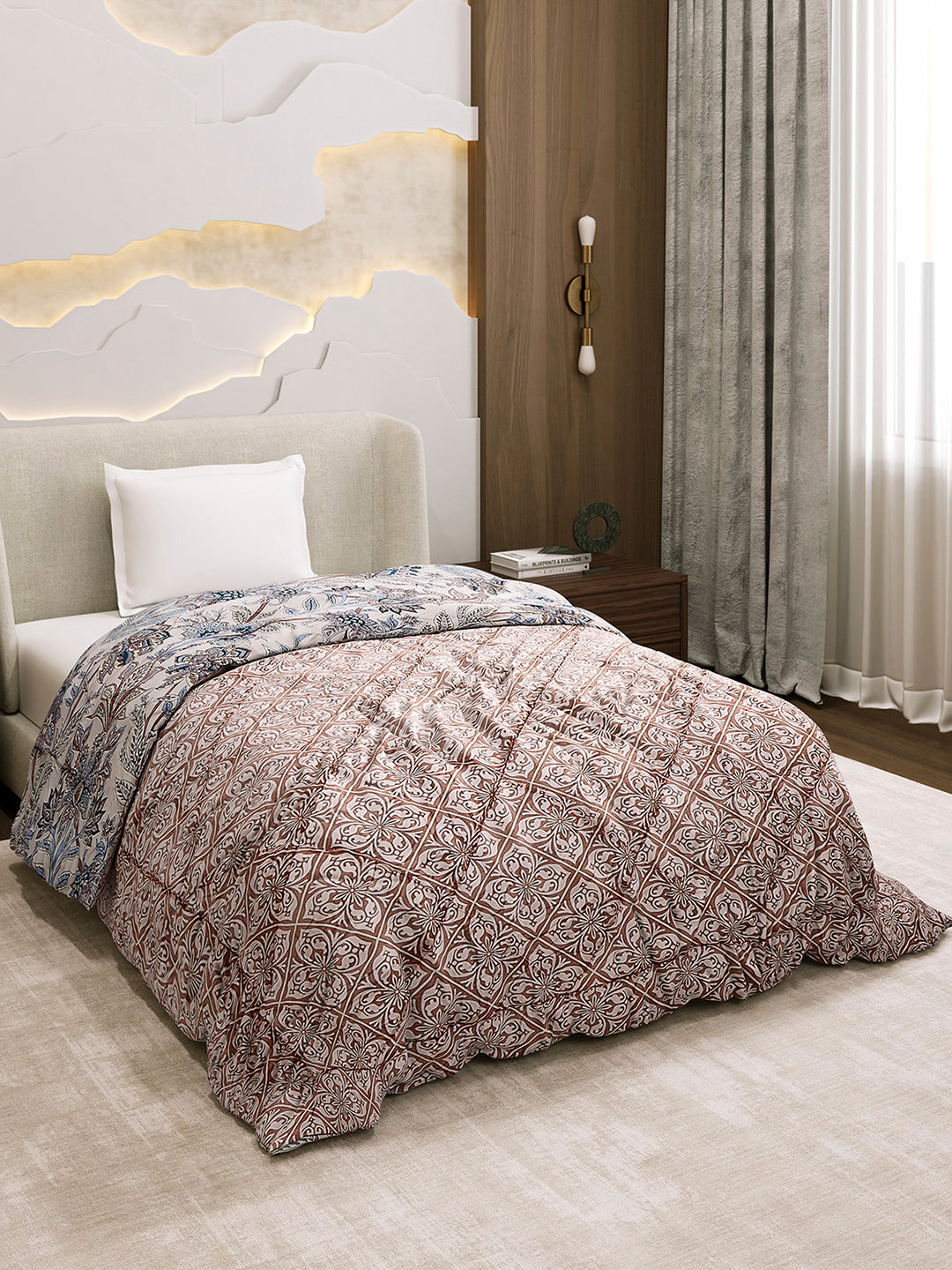 Printed Single Bed 3 Ply Comforter for AC Room - (Marvella)