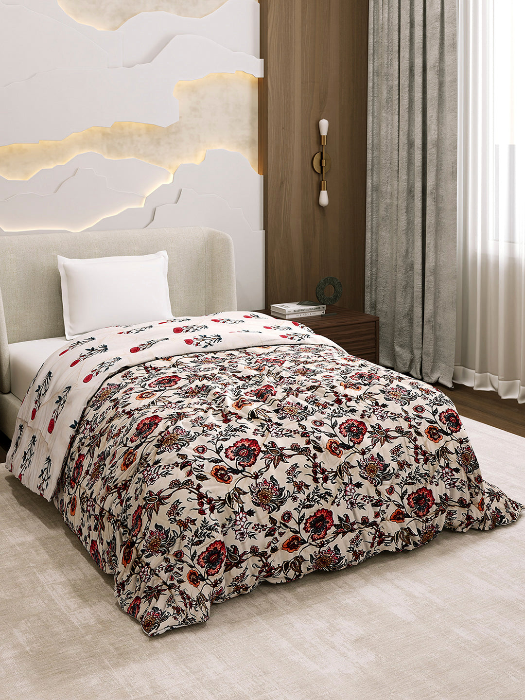 Printed Single Bed 3 Ply Comforter for AC Room - (Marvella)