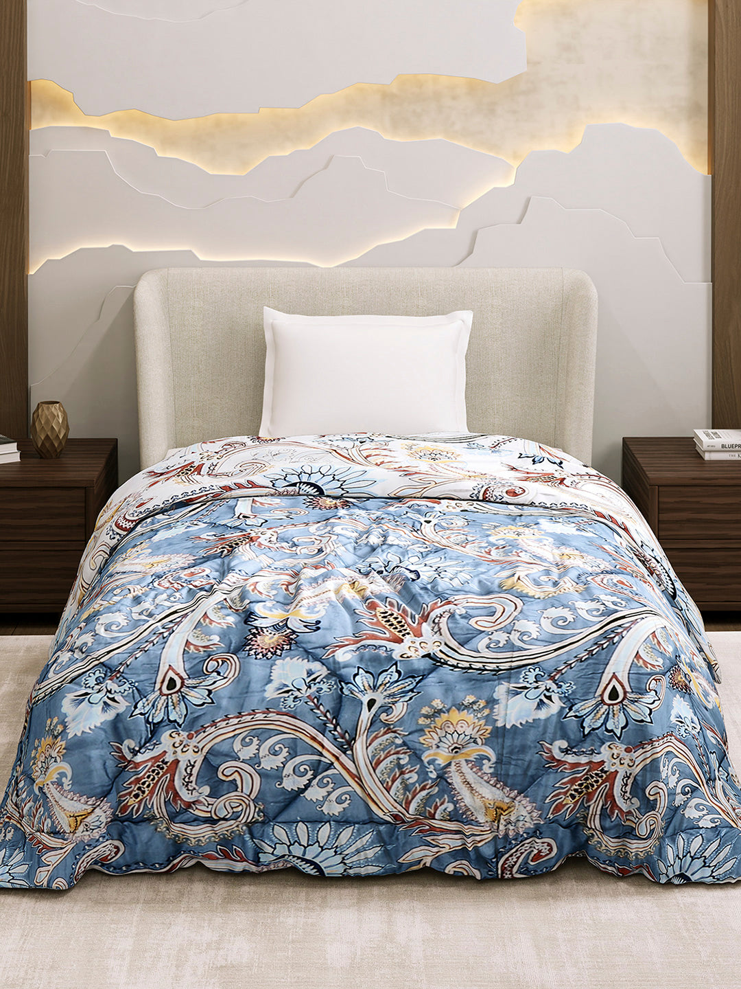 Printed Single Bed 3 Ply Comforter for AC Room - (Marvella)