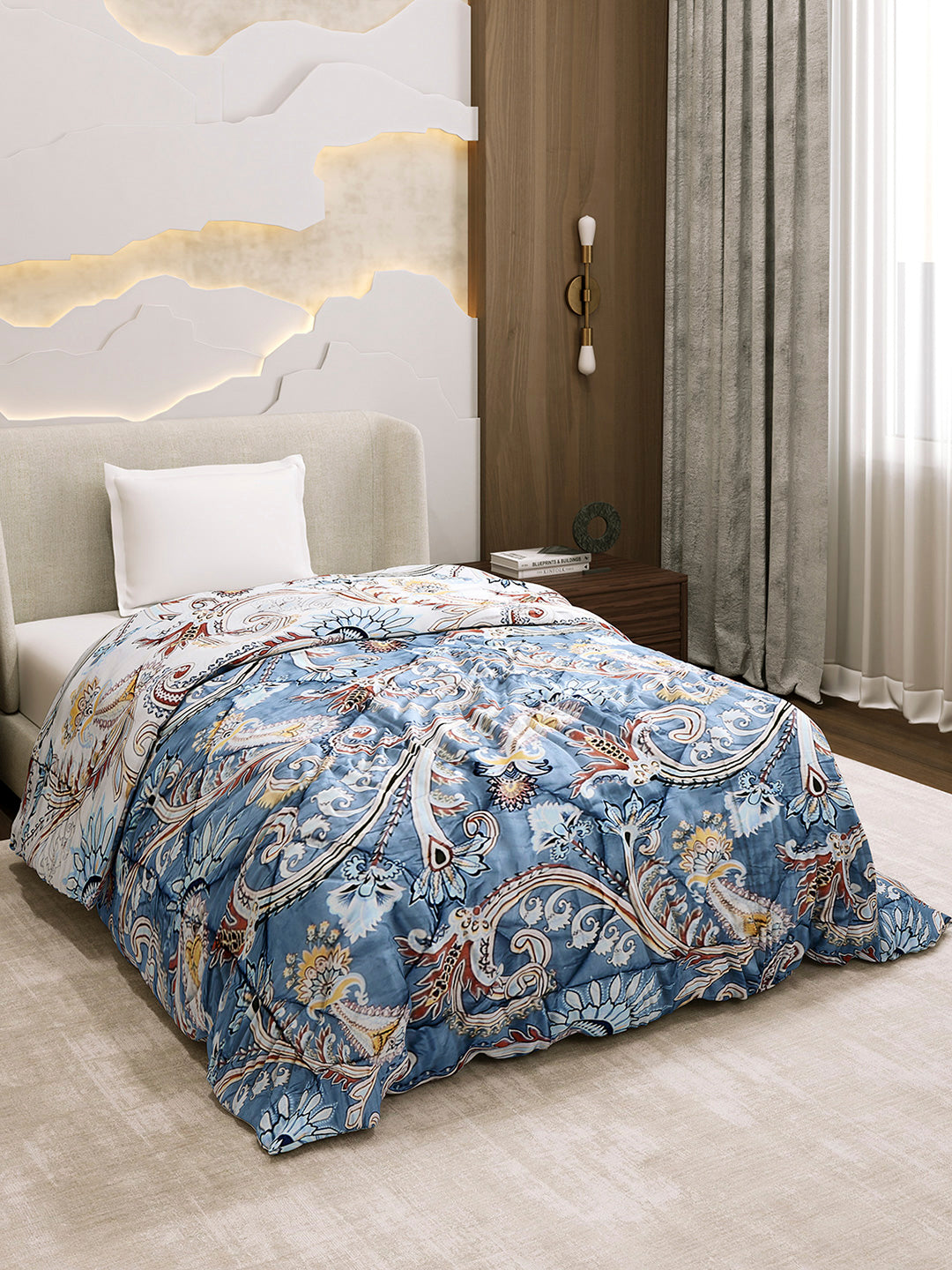 Printed Single Bed 3 Ply Comforter for AC Room - (Marvella)