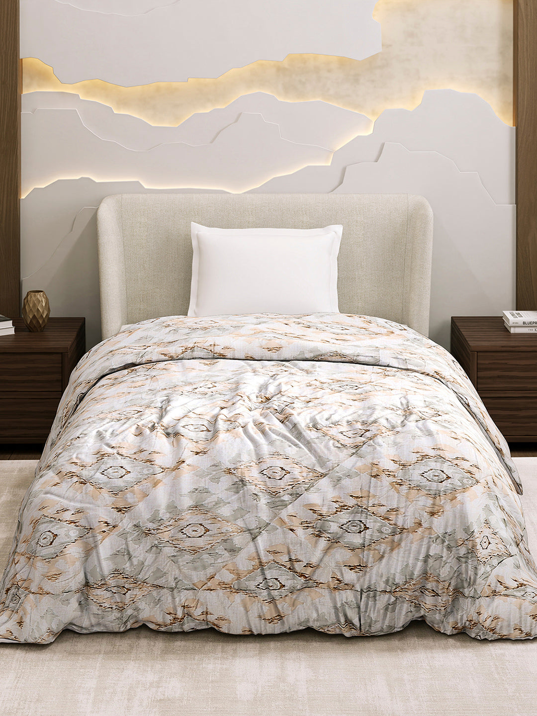Printed Single Bed 3 Ply Comforter for AC Room - (Marvella)