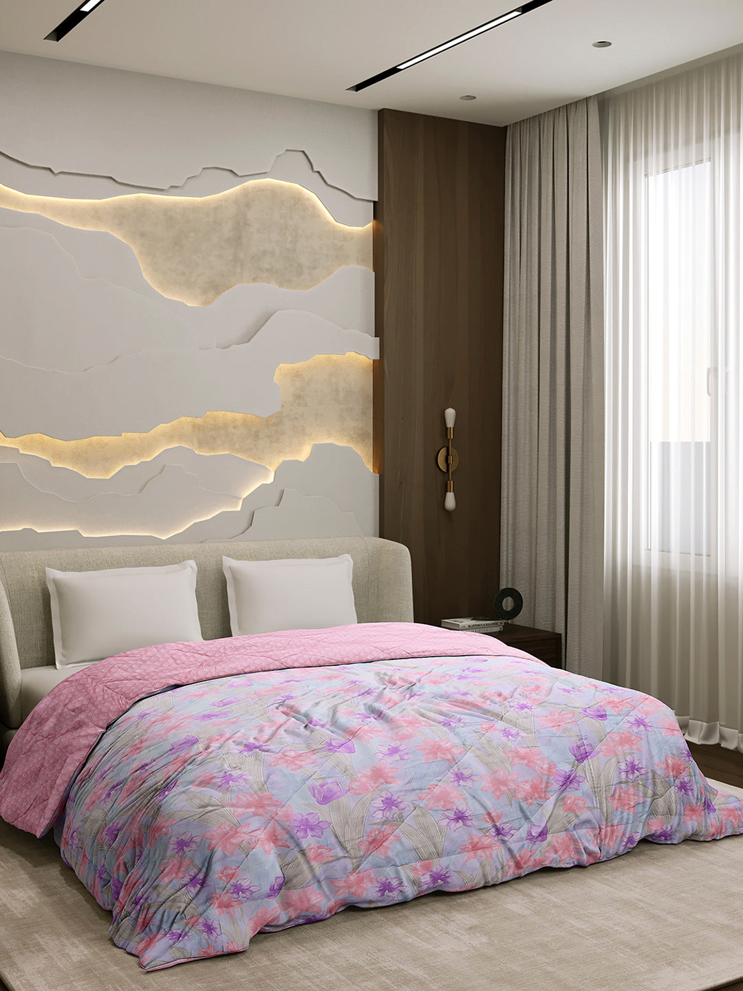 Printed Double Bed 3 Ply Comforter for AC Room - (Marvella)